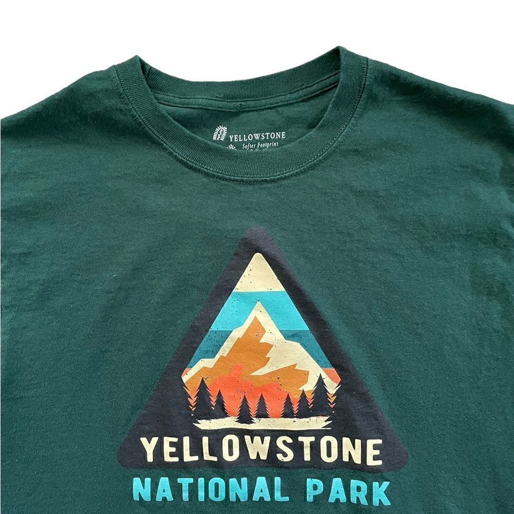 YELLOWSTONE NATIONAL PARK T-Shirt Green Size Small - Picture 2 of 4